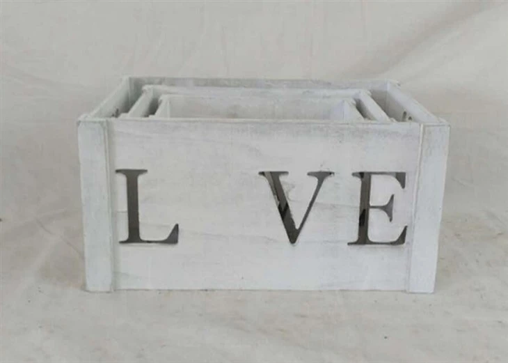 Decorative Farmhouse Wooden Storage Container Boxes